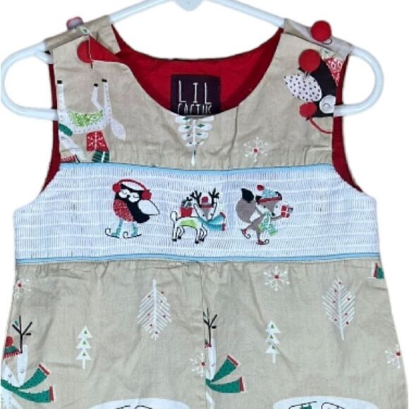 Lil Cactus Holiday Fox Owl and Deer Christmas / Winter Romper Size 2T 📦 - Picture 4 of 8